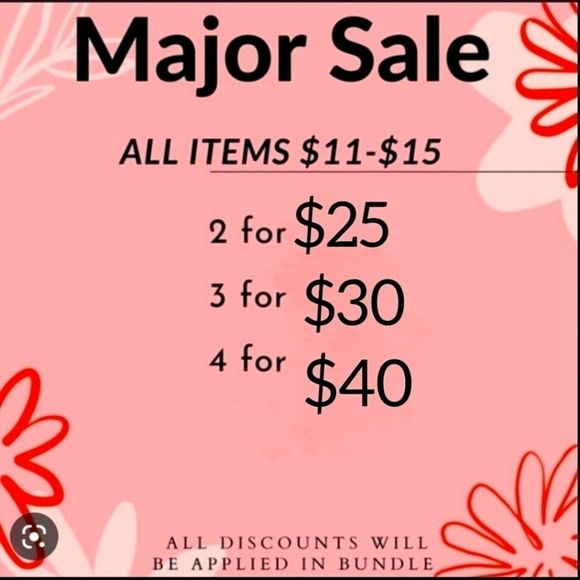MAJOR Sale! All items $11-$15 are on sale! BUNDLE AND SAVE!!!! THIS WEEKEND ONLY - Picture 1 of 1